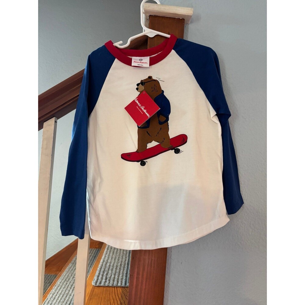 NWT Hanna Andersson shirt 110 5 skateboard bear graphic sunglasses cool